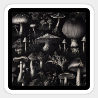 Vintage Mushroom Lithograph Victorian Pattern Sticker